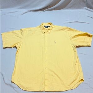 Men’s Polo by Ralph Lauren Short-Sleeve Yellow Button-Down Shirt Size XXL